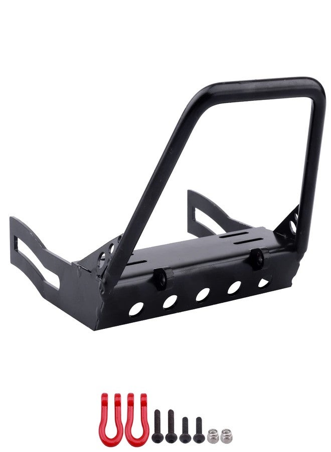 CrazyHobby Metal RC Crawler Front Bumper with Winch Mount Shackles for Axial SCX10 & SCX10 II Redcat Gen7 Gen 8 Upgrades (Type A) - Image 2